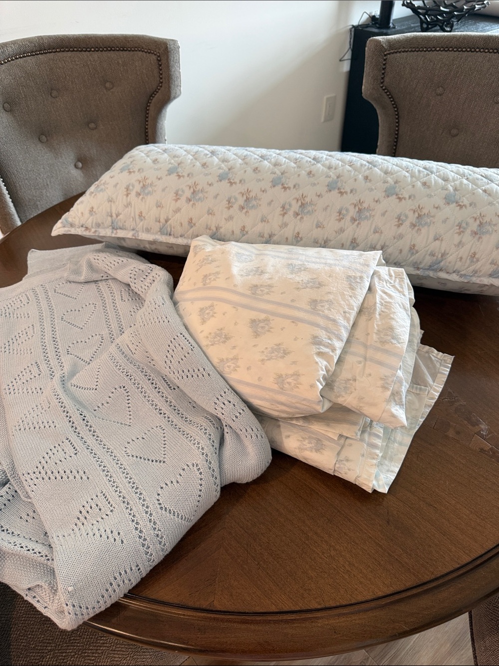 LoveShackFancy Pale Blue bedding for Full size bed